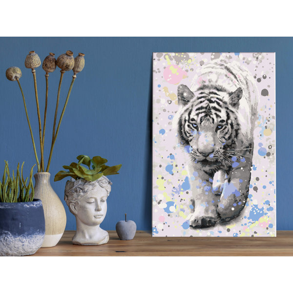 Boholiving Leinwandbild White Tiger Malen Nach Zahlen Wayfair De